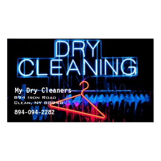 Dry Cleaners or Laundry Business Card (front side)
