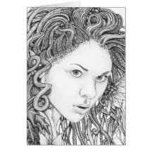 Dryad (face) - Blank Greetings Card