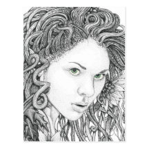 Dryad (face) - Blank Postcard