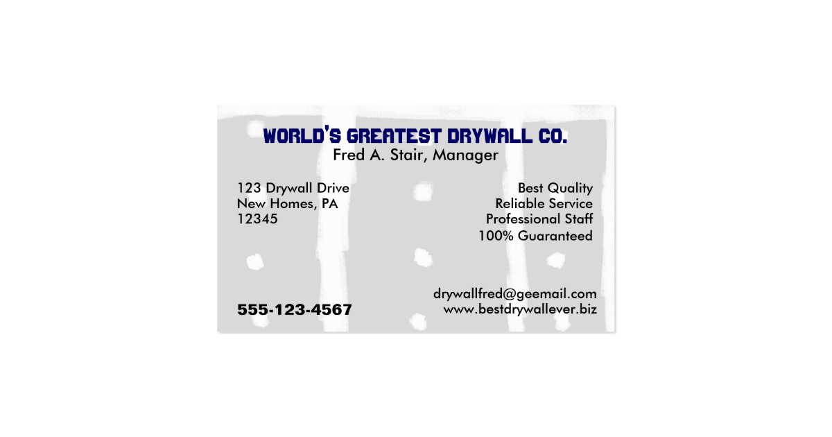 Drywall Business Card | Zazzle