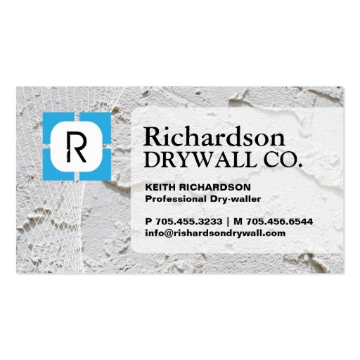 DRYWALL COMPANY BUSINESS CARD (front side)