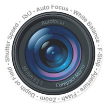 DSLR Feature Round Stickers