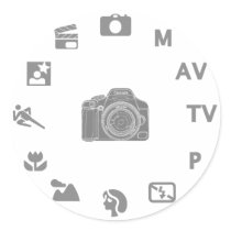 DSLR Mode Round Sticker