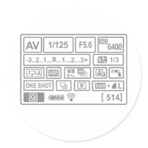 DSLR Setting Round Sticker