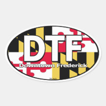 DTF Maryland Flag Decal Oval Sticker