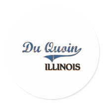 Du Quoin Illinois City Classic Round Stickers