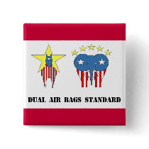DUAL AIR BAGS STANDARD POLITICAL BUTTON DEMOCRAT