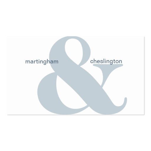 Dual Company Name Blue Ampersand Business Card (front side)