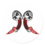 Dual Crazy Skulls Stickers