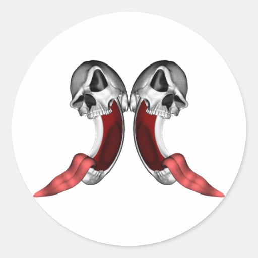 Dual Crazy Skulls Stickers