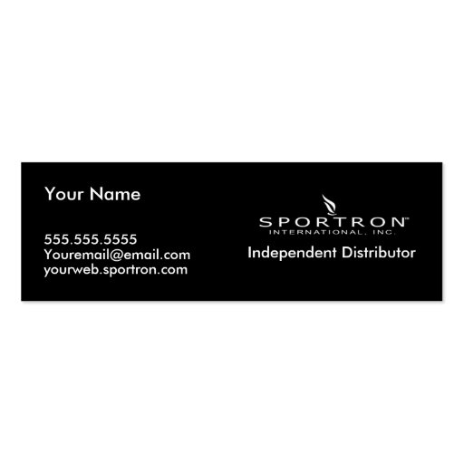 Dual Sportron Business Skinny Card Business Card Template (front side)