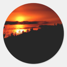 Dual Sunset Round Sticker