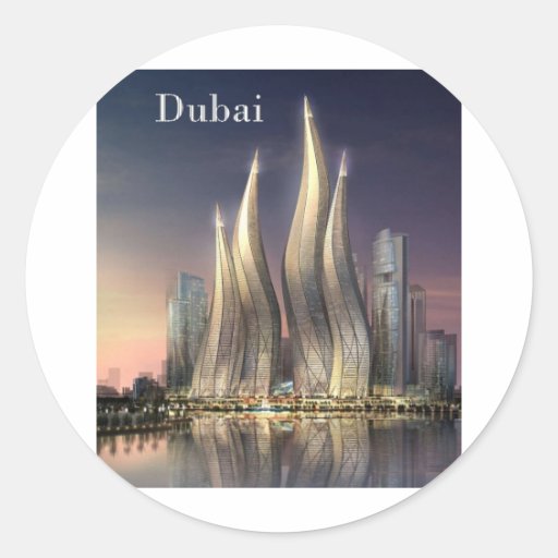 dubai Towers (by St.K) Classic Round Sticker Zazzle