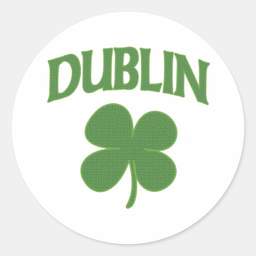 Dublin Irish Shamrock Classic Round Sticker Zazzle