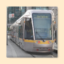 Dublin Luas Silver Tram with Yellow Stripe Magnet