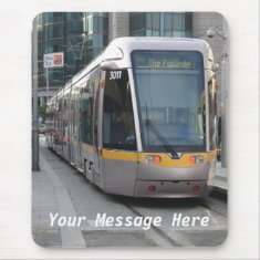 Dublin Luas Silver Tram Yellow Stripe Mousepad mousepad