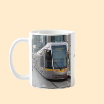 Dublin Luas Silver Tram Yellow Stripe Mug