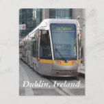 Dublin Luas Silver Tram Yellow Stripe Postcard