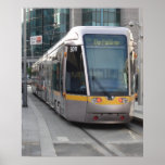Dublin Luas Silver Tram Yellow Stripe Poster