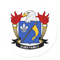 Dubs Family Crest stickers by coatsofarms Dubs Family Crest stickers