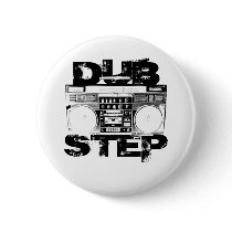 Dubstep Black Boombox Pinback Button