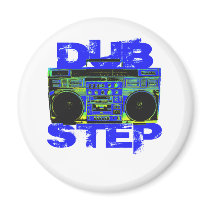 Dubstep Blue Boombox Refrigerator Magnet