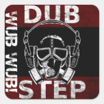 Dubstep gas mask & headphones CUSTOMIZABLE Square Sticker