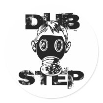 Dubstep Gas Mask Round Stickers