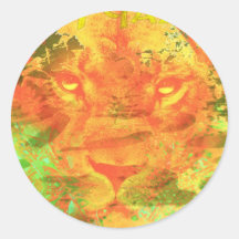 Dubstep Lion - DJ Qazi Round Sticker