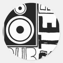 Dubstep Loudspeaker C Round Sticker