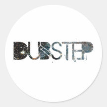 Dubstep Space Round Stickers