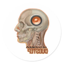 Dubstep woofer brain round stickers