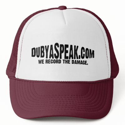 DubyaSpeak Logo Trucker Mesh Hat by dubyaspeak