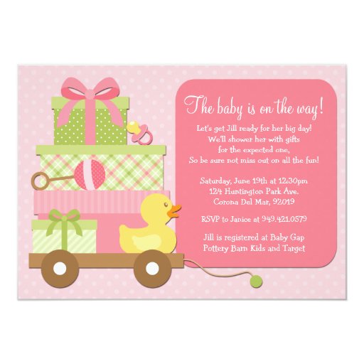 Duck Baby Girl Shower Invitation Zazzle