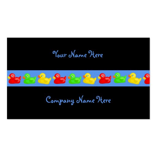 Duck Banner, Your Name Here, Company Name Here Business Card Templates (front side)