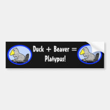 Duck + Beaver = Platypus! Bumper Sticker