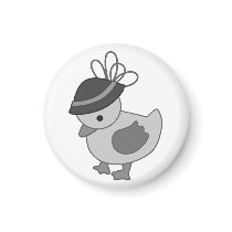 Duck - black and white magnets