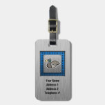 Duck; Brushed metal-look Bag Tags