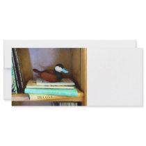 Duck Decoy on Bookshelf Rack Card Design