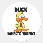 Duck Domestic Violence Round Stickers
