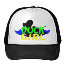 DUCK GIRL black logo trucker hat hats