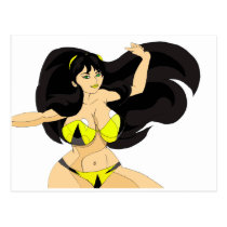 DUCK-GIRL Cosplays as "LUM" anime Post Card postcards