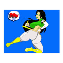 DUCK-GIRL off-guard leaping Post Card postcards
