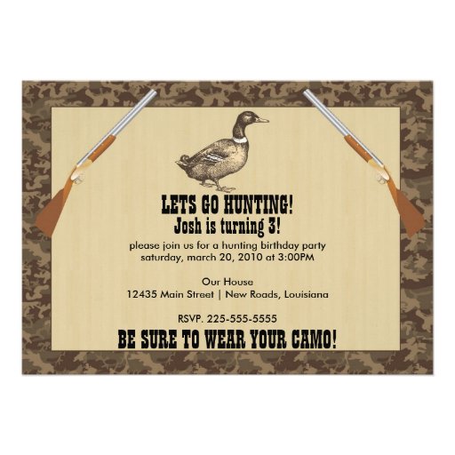 Duck Hunting Birthday Announcements