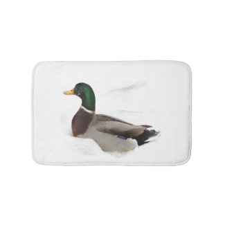 Duck in Snow Bath Mats