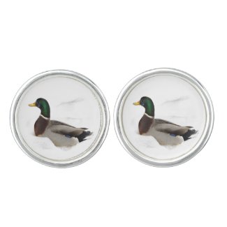 Duck in Snow Cuff Links