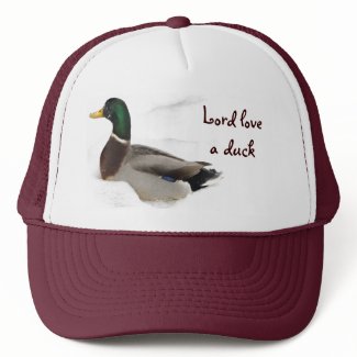 Duck in Snow Trucker Hat