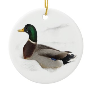 Duck in Snow Ornament