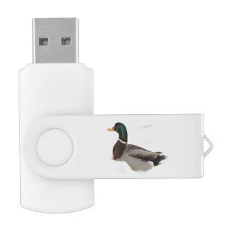 Duck in Snow Swivel USB 2.0 Flash Drive