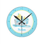Duck in Tub Kids Bathroom Clock - Blue
